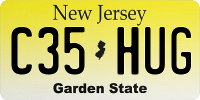 NJ license plate C35HUG