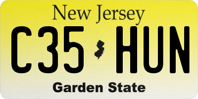 NJ license plate C35HUN