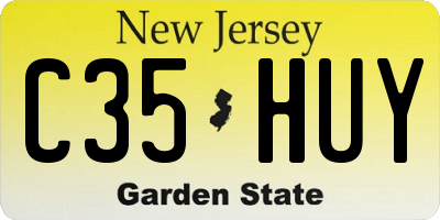 NJ license plate C35HUY