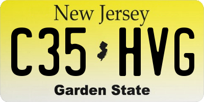 NJ license plate C35HVG