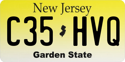 NJ license plate C35HVQ