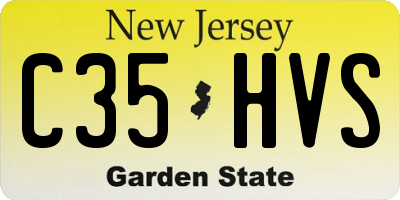 NJ license plate C35HVS