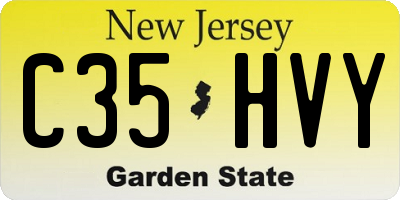 NJ license plate C35HVY