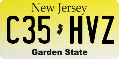 NJ license plate C35HVZ