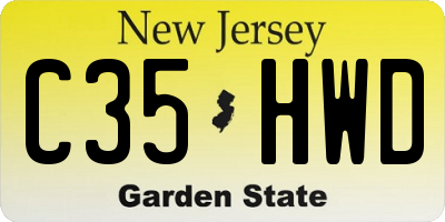 NJ license plate C35HWD