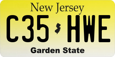 NJ license plate C35HWE