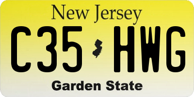 NJ license plate C35HWG