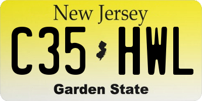 NJ license plate C35HWL