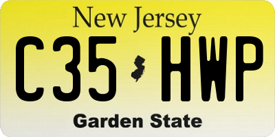 NJ license plate C35HWP