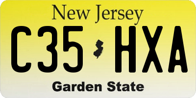 NJ license plate C35HXA
