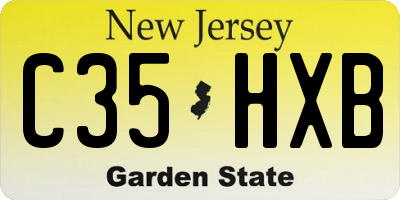 NJ license plate C35HXB