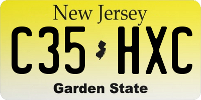 NJ license plate C35HXC