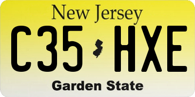 NJ license plate C35HXE