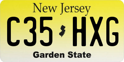 NJ license plate C35HXG