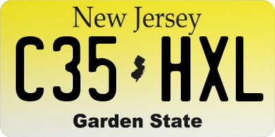 NJ license plate C35HXL