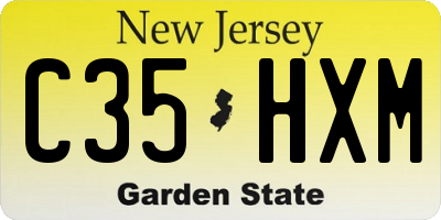 NJ license plate C35HXM