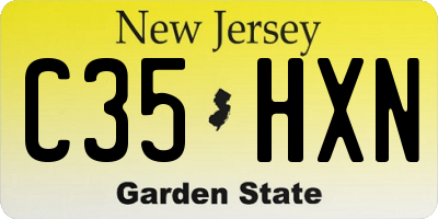 NJ license plate C35HXN