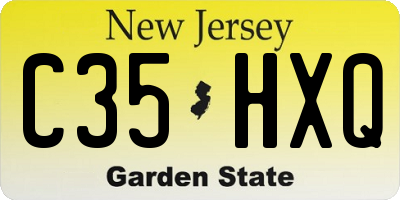 NJ license plate C35HXQ