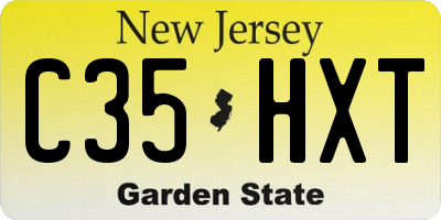 NJ license plate C35HXT
