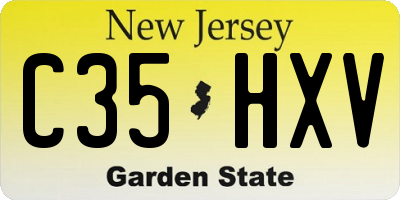 NJ license plate C35HXV