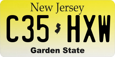 NJ license plate C35HXW