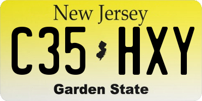 NJ license plate C35HXY