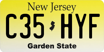 NJ license plate C35HYF