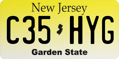 NJ license plate C35HYG