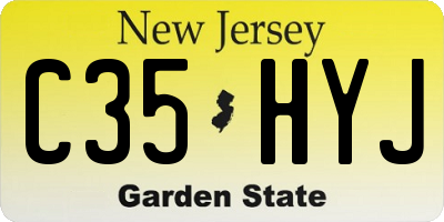NJ license plate C35HYJ