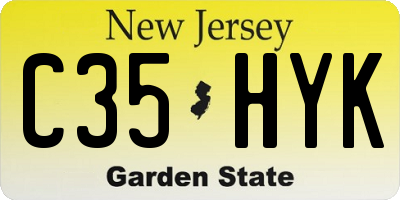 NJ license plate C35HYK