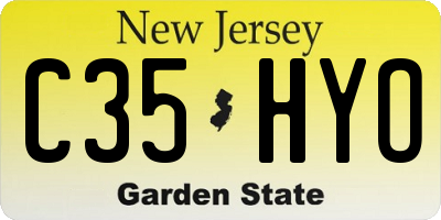 NJ license plate C35HYO