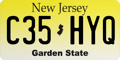 NJ license plate C35HYQ