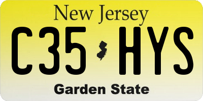 NJ license plate C35HYS