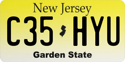 NJ license plate C35HYU
