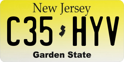 NJ license plate C35HYV