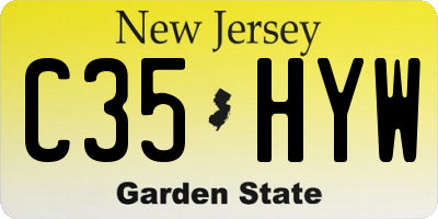 NJ license plate C35HYW