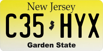 NJ license plate C35HYX