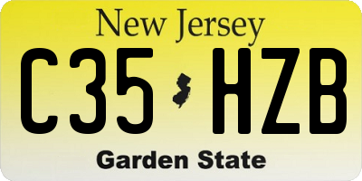 NJ license plate C35HZB