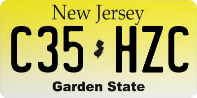 NJ license plate C35HZC