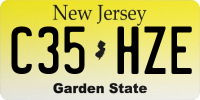 NJ license plate C35HZE