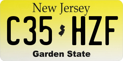 NJ license plate C35HZF