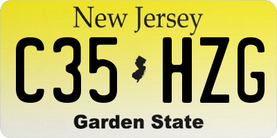 NJ license plate C35HZG