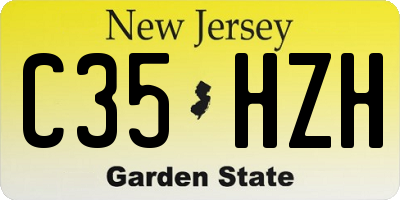 NJ license plate C35HZH