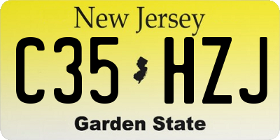 NJ license plate C35HZJ