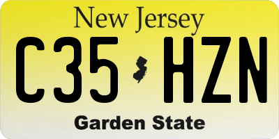 NJ license plate C35HZN