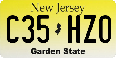 NJ license plate C35HZO