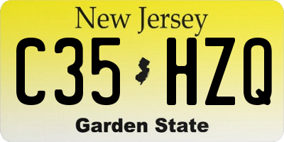 NJ license plate C35HZQ