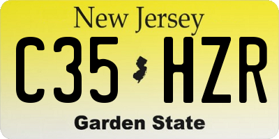 NJ license plate C35HZR
