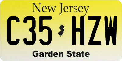 NJ license plate C35HZW