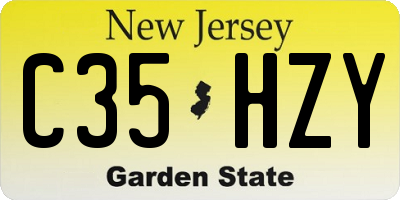 NJ license plate C35HZY